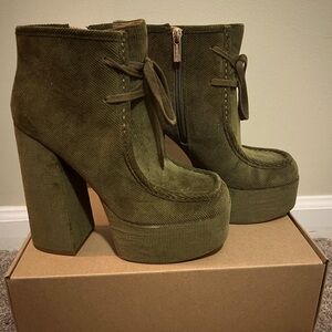 Olive green bootie